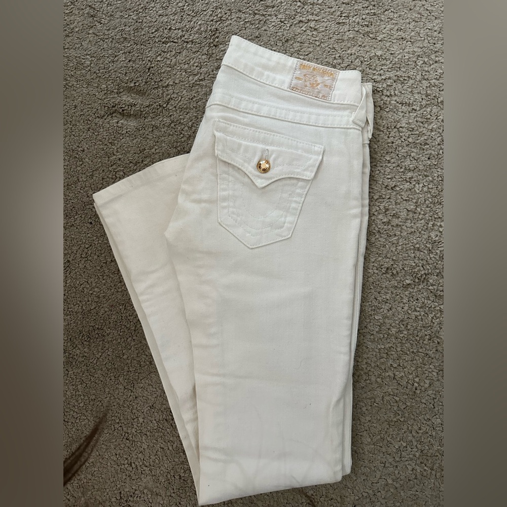 White and gold true religion jeans good condition! Super y2k!